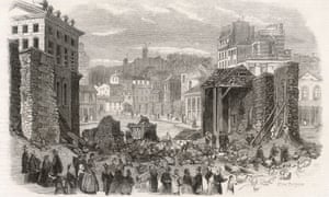A drawing of the rebuilding of Paris under Haussmann’s command, from around 1860.