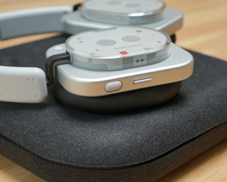 The Nothing Headphone 1’s roller button and paddle control in the side of the right ear cup.