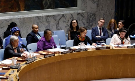 Naledi Pandor of South Africa chairs a security council meeting