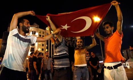 Supporters of Recep Tayyip Erdoğan come out onto the streets of Istanbul.