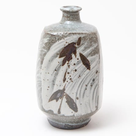 A squared bottle hakeme and iron brush pattern from Phil Rogers’ May 2020 exhibition at Goldmark