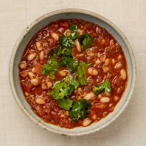 Iraqi white bean stew, also known as fasoulia.
