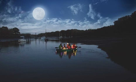 Nighttime canoeing with ghost stories in the New Forest