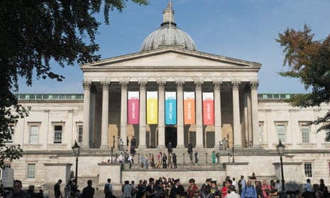 Main building at University College London during an open day.