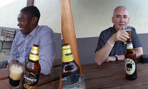 Steve Lancaster and Anthony Gachanja in Nairobi 28 years after their friendship began. 