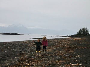 Cora Dow as a child in Alaska, with her brother.