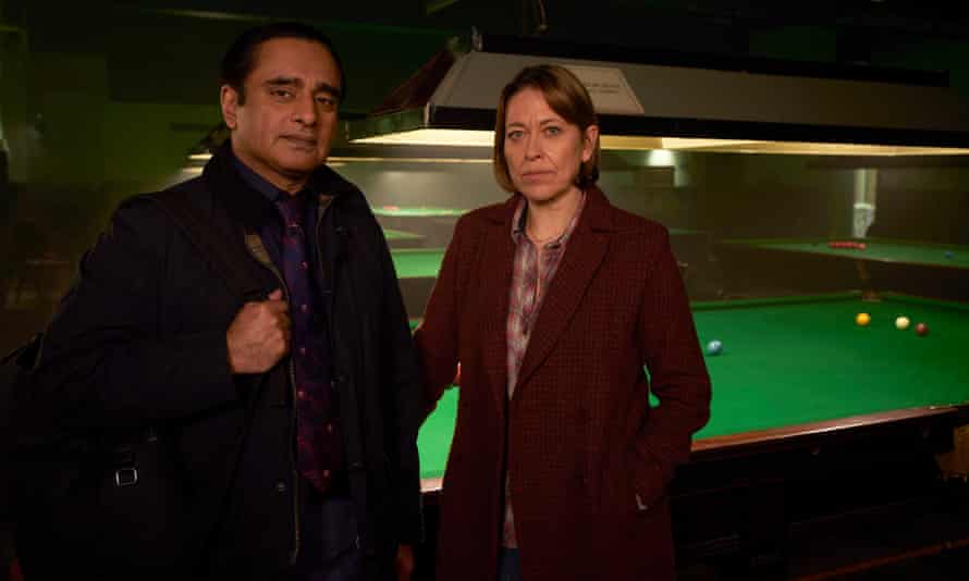 The mountain of the cold case… Sanjeev Bhaskar and Nicola Walker in Unforgotten.
