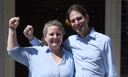 Rebecca Steinfeld and Charles Keidan after winning their right to enter into a civil partnership