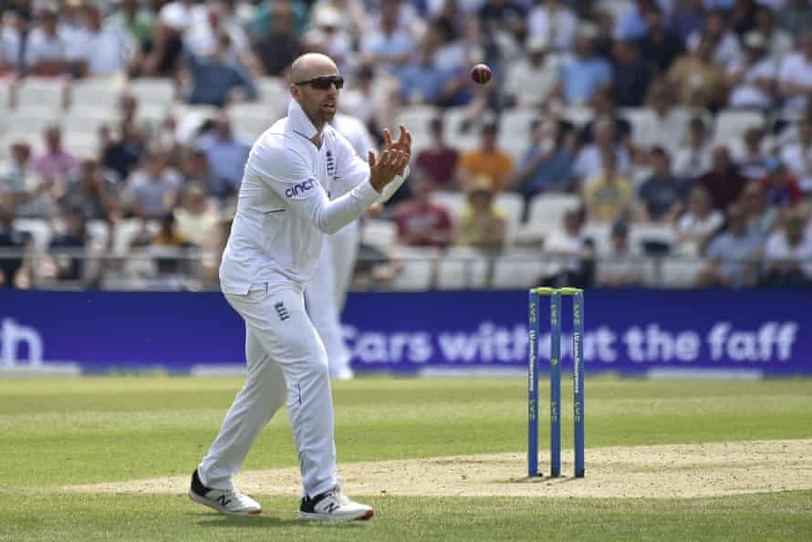 Solid from Jack Leach. Another maiden over.