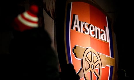 Arsenal’s club badge on view at the Emirates Stadium.