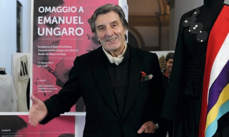 Emanuel Ungaro at a press conference for the Omaggio a Emanuel Ungaro exhibition in Milan in 2015.
