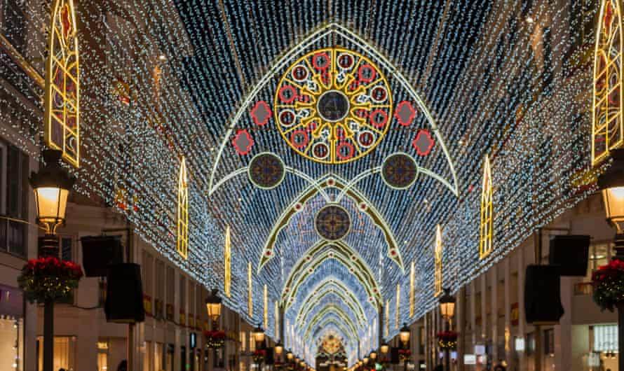 Avenue of light: Calle Larios at Christmas, in the centre of Malaga.
