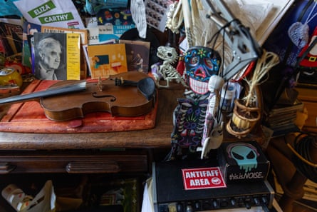 A table top in Martin Carthy’s living room.