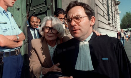 Fernande Grudet, then aged 68, leaves a Paris court in 1987.