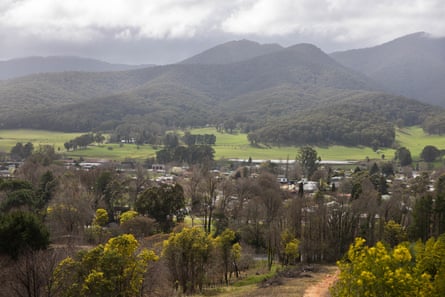 View over the town of Porepunkah, Victoria