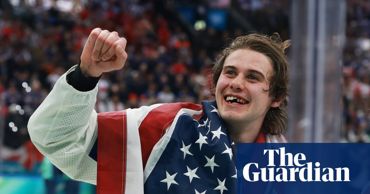 ‘He is an animal’: Jack Hughes loses teeth then scores Olympic ice hockey winner for US