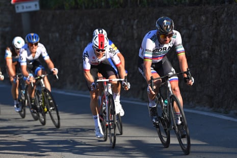 Ο Michal Kwiatkowski και ο Peter Sagan στο Poggio το 2019.
