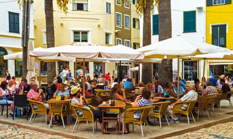 An outdoor cafe in Mahón, Menorca – a perfect place for sobremesa.