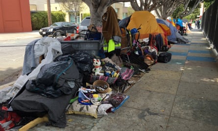 A view of the homeless encampment.