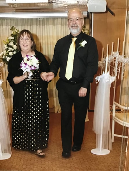 Steve and Linda Lavender retake their vows on the Ruby Princess, 7 March 2020.