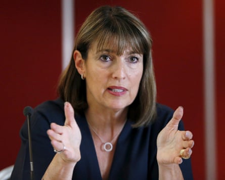 Carolyn McCall raises her hands while speaking