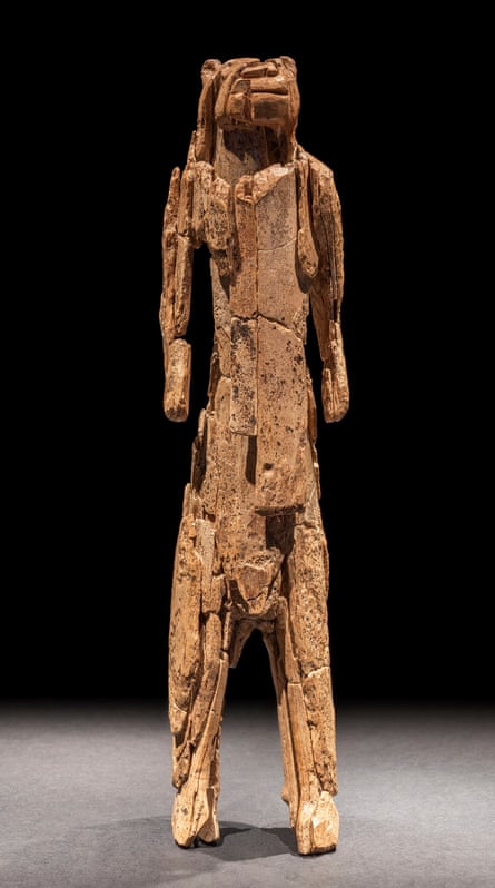 Lion-man – a mammoth ivory sculpture representing a human body with a lion’s head,.