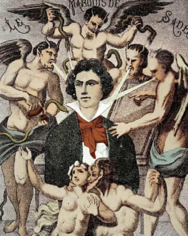 Détail du portrait allégorique de H Biberstein de De Sade.