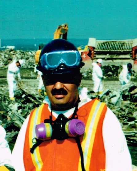 Michael Guedes at Fresh Kills landfill site on Staten Island in 2001.