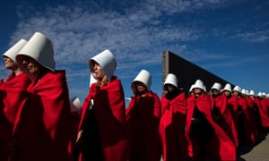 Pro-choice activists dressed as characters from The Handmaid’s Tale at a protest in Buenos Aires. The costumes have become a symbol of protest.
