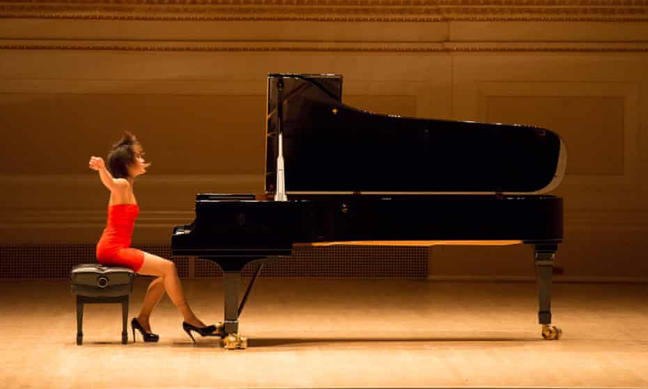 Yuja Wang at the piano.