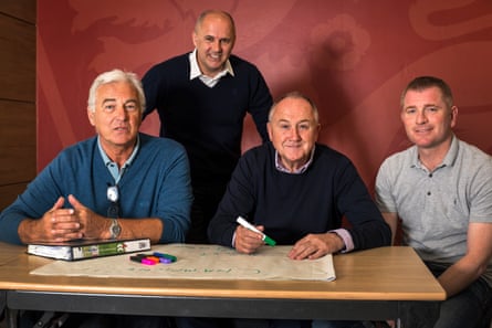 A recruitment talent course at the FA in 2016 with, from left to right: Mervyn Day, Richard Allan, Steve Walsh and Tommy Johnson.