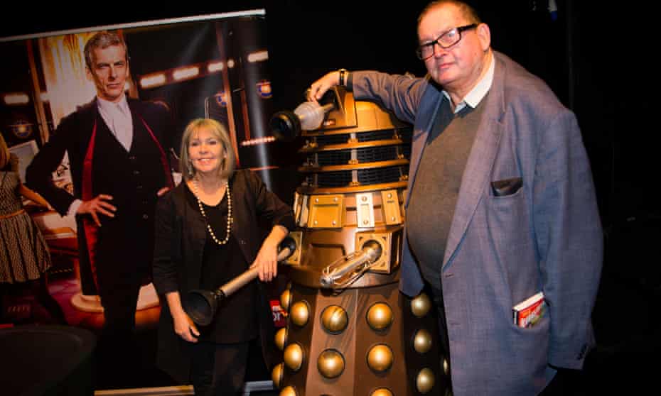 Terrance Dicks with Wendy Padbury, who played the Doctor’s companion Zoe Heriot during the Patrick Troughton era.