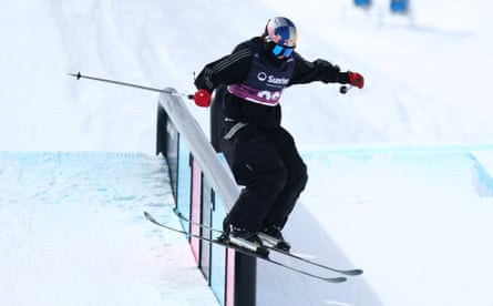 Kirsty Muir in action at the freestyle skiing world championships in Switzerland