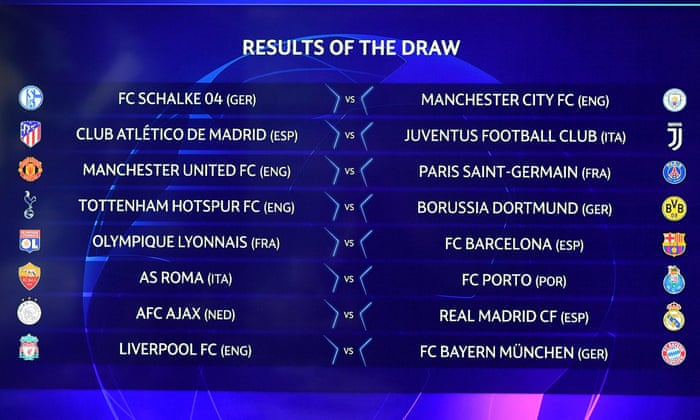 Champions League Last 16 Draw Man Utd Face Psg Liverpool V
