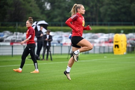 Charlie Estcourt warms up at the Welsh FA’s Vale Resort.