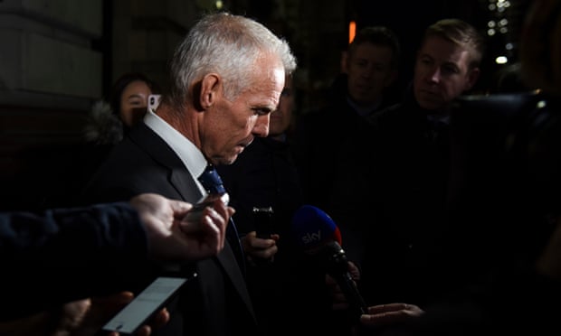 Shane Sutton speaks to the media outside the medical tribunal.
