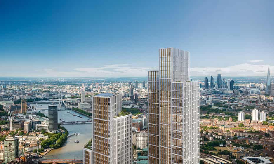 The planned One Nine Elms development on the south bank near Vauxhall