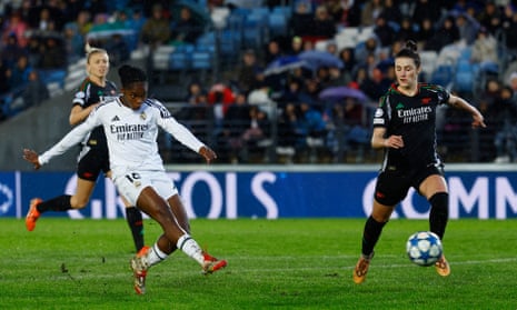 Arsenal left stuck in mud as Real Madrid take control of WCL quarter-final | Women's Champions League | The Guardian