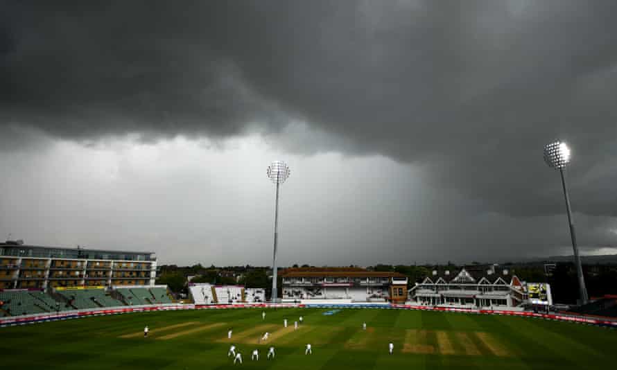 Rain clouds approaching: General view of play during Day Three of the First Test Match between England Women and South Africa Women