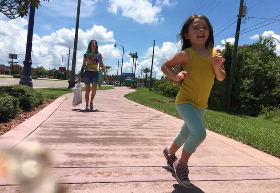 Bria Vinaite (Halley) and Brooklynn Kimberly Prince (Moonee) in Sean Baker’s The Florida Project.