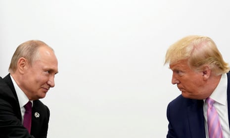 Trump with Putin at the G20 summit in Osaka in June 2019.