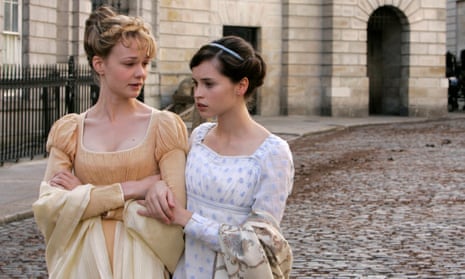 Ooh err, no … Carey Mulligan as Isabella Thorpe and Felicityl Jones as Catherine Morland, in a still from Andrew Davies’ adaptation of Northanger Abbey.