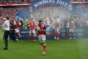 Alexis Sanchez celebrates Arsenal's 2017 FA Cup victory.