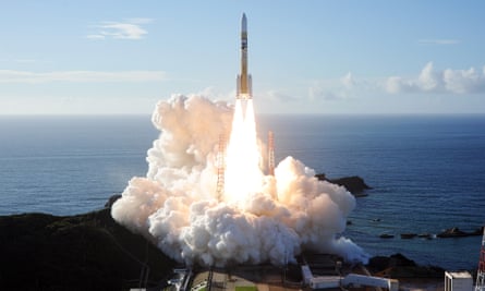 The rocket carrying the UAE’s ‘Hope’ probe takes off from Tanegashima Space Center in Japan on Monday.