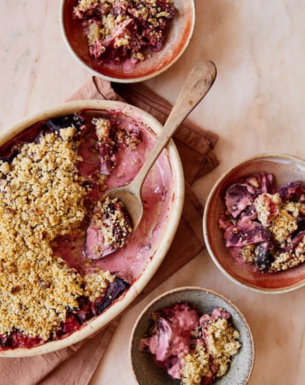 Ravinder Bhogal’s beetroot, cheese and walnut crumble.