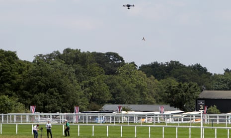 A drone is tested at Royal Ascot back in 2015.