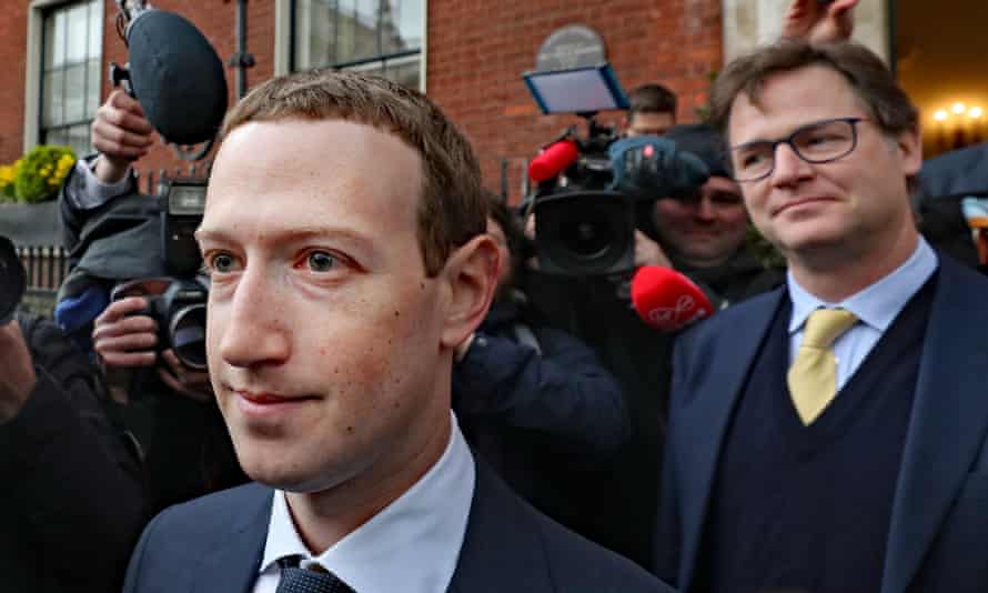 Nick Clegg, right, with Facebook’s chief executive, Mark Zuckerberg, last year.