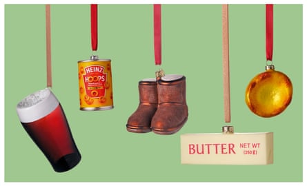 pint of stout, £8, johnlewis.com; Heinz Hoops, £14, studiothie.com; boots, £11.95, rockettstgeorge.co.uk; block of butter, £6, johnlewis.com; Yorkshire pudding, £14, studiothie.com.