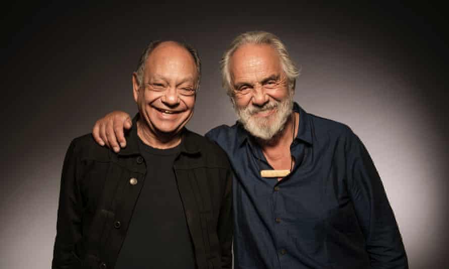 Marin and Chong pose, in 2018, to commemorate the 40th anniversary of Up in Smoke.