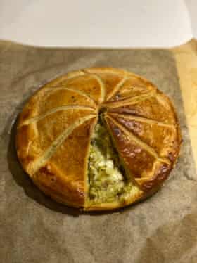 There’s crushed spuds in Phoebe Wood’s cheese pithivier.